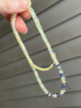 Load image into Gallery viewer, Sparkling Golden Ethiopian Opal & Tanzanite necklace