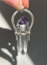 Load image into Gallery viewer, Spring Collectors Drop - Quantum Healer - Record Keeper Quartz point with Grape Jelly Amethyst pendant