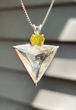 Load image into Gallery viewer, Shimmering Rutile Quartz Angelic Star necklace with Brilliant Sphene