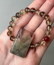 Load image into Gallery viewer, Hovave Art - Natural Water Clear Citrine, Carnelian and Amphibole Angel Phantom Quartz bracelet with channeled Sacred Masculine & Divine Feminine Symbols