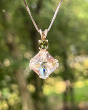 Load image into Gallery viewer, Danburite Magician Stone necklace with RARE Inner Child and Moldavite Crown