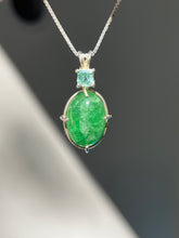 Load image into Gallery viewer, One of a kind - Rare XL Tsavorite Garnet necklace with Indicolite Blue Tourmaline