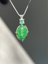 Load image into Gallery viewer, One of a kind - Rare XL Tsavorite Garnet necklace with Indicolite Blue Tourmaline