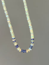 Load image into Gallery viewer, Sparkling Golden Ethiopian Opal & Tanzanite necklace