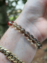 Load image into Gallery viewer, Hovave Art - Natural Water Clear Citrine, Carnelian and Amphibole Angel Phantom Quartz bracelet with channeled Sacred Masculine & Divine Feminine Symbols