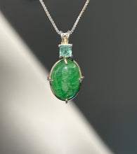 Load image into Gallery viewer, One of a kind - Rare XL Tsavorite Garnet necklace with Indicolite Blue Tourmaline