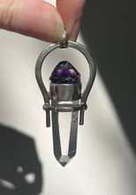 Load image into Gallery viewer, Spring Collectors Drop - Quantum Healer - Record Keeper Quartz point with Grape Jelly Amethyst pendant
