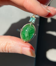 Load image into Gallery viewer, One of a kind - Rare XL Tsavorite Garnet necklace with Indicolite Blue Tourmaline