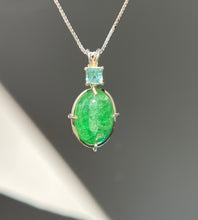 Load image into Gallery viewer, One of a kind - Rare XL Tsavorite Garnet necklace with Indicolite Blue Tourmaline