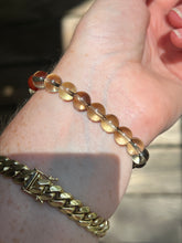 Load image into Gallery viewer, Hovave Art - Natural Water Clear Citrine, Carnelian and Amphibole Angel Phantom Quartz bracelet with channeled Sacred Masculine & Divine Feminine Symbols