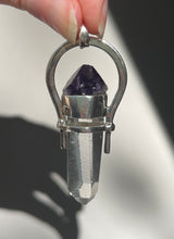 Load image into Gallery viewer, Spring Collectors Drop - Quantum Healer - Record Keeper Quartz point with Grape Jelly Amethyst pendant