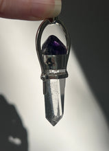Load image into Gallery viewer, Spring Collectors Drop - Quantum Healer - Record Keeper Quartz point with Grape Jelly Amethyst pendant
