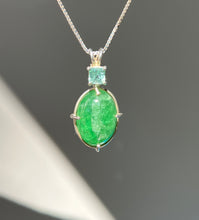 Load image into Gallery viewer, One of a kind - Rare XL Tsavorite Garnet necklace with Indicolite Blue Tourmaline