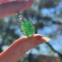 Load image into Gallery viewer, One of a kind - Rare XL Tsavorite Garnet necklace with Indicolite Blue Tourmaline