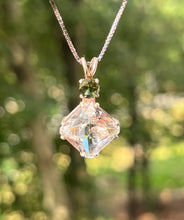 Load image into Gallery viewer, Danburite Magician Stone necklace with RARE Inner Child and Moldavite Crown