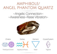 Load image into Gallery viewer, Hovave Art - Natural Water Clear Citrine, Carnelian and Amphibole Angel Phantom Quartz bracelet with channeled Sacred Masculine & Divine Feminine Symbols