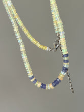 Load image into Gallery viewer, Sparkling Golden Ethiopian Opal & Tanzanite necklace