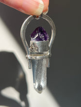 Load image into Gallery viewer, Spring Collectors Drop - Quantum Healer - Record Keeper Quartz point with Grape Jelly Amethyst pendant