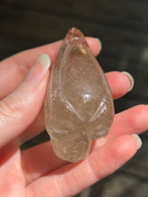 Load image into Gallery viewer, Young Alien Spirit Being carved Natural Citrine Skull