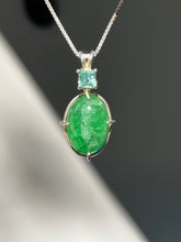 Load image into Gallery viewer, One of a kind - Rare XL Tsavorite Garnet necklace with Indicolite Blue Tourmaline