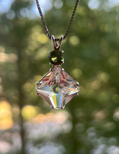 Load image into Gallery viewer, Danburite Magician Stone necklace with RARE Inner Child and Moldavite Crown