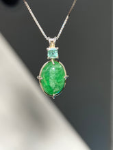 Load image into Gallery viewer, One of a kind - Rare XL Tsavorite Garnet necklace with Indicolite Blue Tourmaline