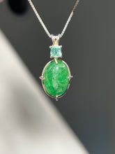 Load image into Gallery viewer, One of a kind - Rare XL Tsavorite Garnet necklace with Indicolite Blue Tourmaline