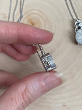 Load image into Gallery viewer, Etched Meteorite slice necklaces with black Spinel