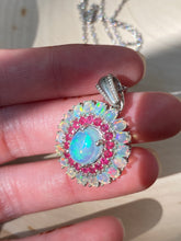 Load image into Gallery viewer, Top grade Ethiopian opal and ruby necklace