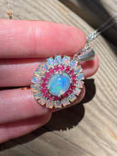 Load image into Gallery viewer, Top grade Ethiopian opal and ruby necklace