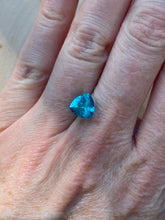 Load image into Gallery viewer, 2.04 carat AAA Trillion cut natural electric blue Apatite loose gemstone