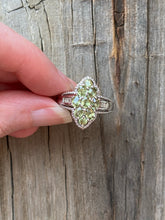 Load image into Gallery viewer, Vibrant Demantoid Garnet and Diamond ring