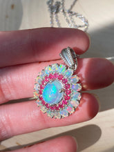Load image into Gallery viewer, Top grade Ethiopian opal and ruby necklace