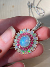 Load image into Gallery viewer, Top grade Ethiopian opal and ruby necklace