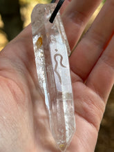 Load image into Gallery viewer, Hovave Art Lemurian Light crystal necklace with Sacred Masculine & Divine Feminine Symbols