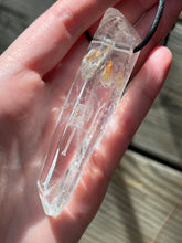 Load image into Gallery viewer, Hovave Art Lemurian Light crystal necklace with Sacred Masculine & Divine Feminine Symbols