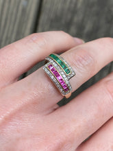 Load image into Gallery viewer, Exceptional 14k yellow gold natural Ruby, Emerald and Diamond