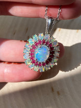 Load image into Gallery viewer, Top grade Ethiopian opal and ruby necklace