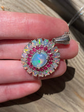 Load image into Gallery viewer, Top grade Ethiopian opal and ruby necklace
