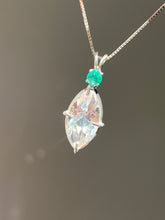 Load image into Gallery viewer, “Lit From Within” Danburite Infinite Eye necklace with Glowing Emerald