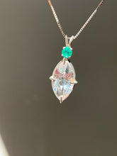 Load image into Gallery viewer, “Lit From Within” Danburite Infinite Eye necklace with Glowing Emerald