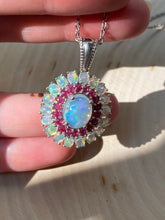 Load image into Gallery viewer, Top grade Ethiopian opal and ruby necklace
