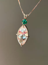 Load image into Gallery viewer, “Lit From Within” Danburite Infinite Eye necklace with Glowing Emerald