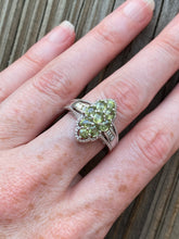 Load image into Gallery viewer, Vibrant Demantoid Garnet and Diamond ring