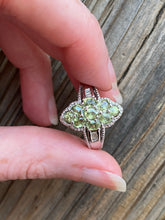 Load image into Gallery viewer, Vibrant Demantoid Garnet and Diamond ring