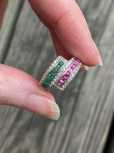 Load image into Gallery viewer, Exceptional 14k yellow gold natural Ruby, Emerald and Diamond