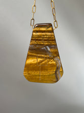 Load image into Gallery viewer, Hovave Art - South African Tiger Eye and Ethiopian Opal necklace with Sacred Masculine & Divine Feminine Symbols