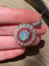Load image into Gallery viewer, Top grade Ethiopian opal and ruby necklace