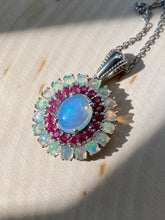 Load image into Gallery viewer, Top grade Ethiopian opal and ruby necklace