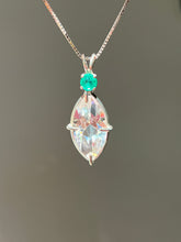 Load image into Gallery viewer, “Lit From Within” Danburite Infinite Eye necklace with Glowing Emerald